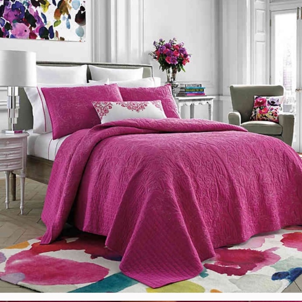 COPY - Bluebellegray Magenta Embroidered Coverlet…
